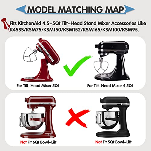 Moloudan Stainless Steel Flat Beater for KitchenAid 4.5-5 Quart Tilt-Head Stand Mixers, Paddle Attachment for KitchenAid Mixer Accessory, Dishwasher Safe, and Mixer Sliding Mat - Image 5