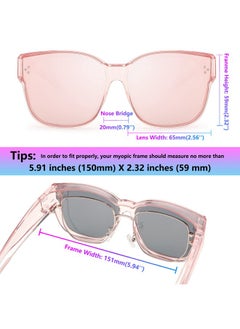 FEISEDY Women Men Polarized Fit Over Sunglasses Oversized Trendy Square Cat Eye Wear Over Glasses B2849  - Image 2
