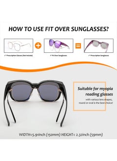 FEISEDY Women Men Polarized Fit Over Sunglasses Oversized Trendy Square Cat Eye Wear Over Glasses B2849  - Image 4