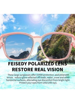 FEISEDY Women Men Polarized Fit Over Sunglasses Oversized Trendy Square Cat Eye Wear Over Glasses B2849  - Image 5