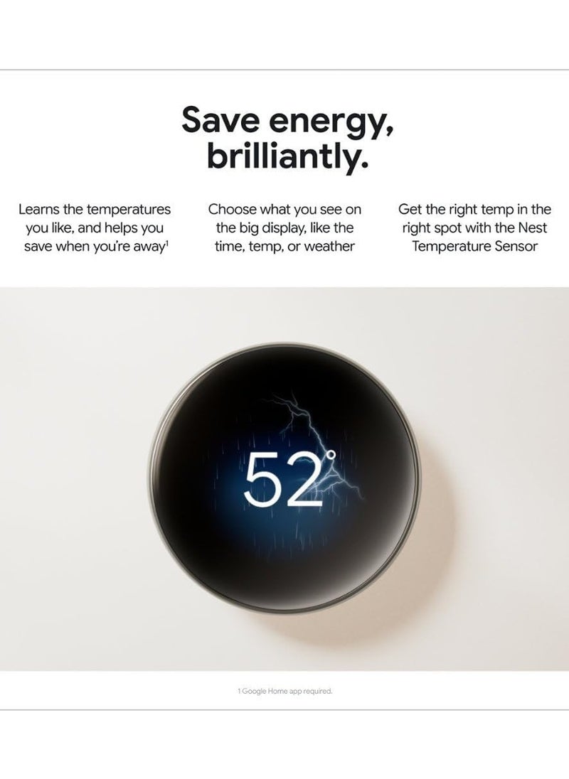 Nest - Google - Nest Learning Thermostat (4th gen) with Nest Temperature Sensor (2nd gen) - Polished Gold - GA05171-US - Image 1