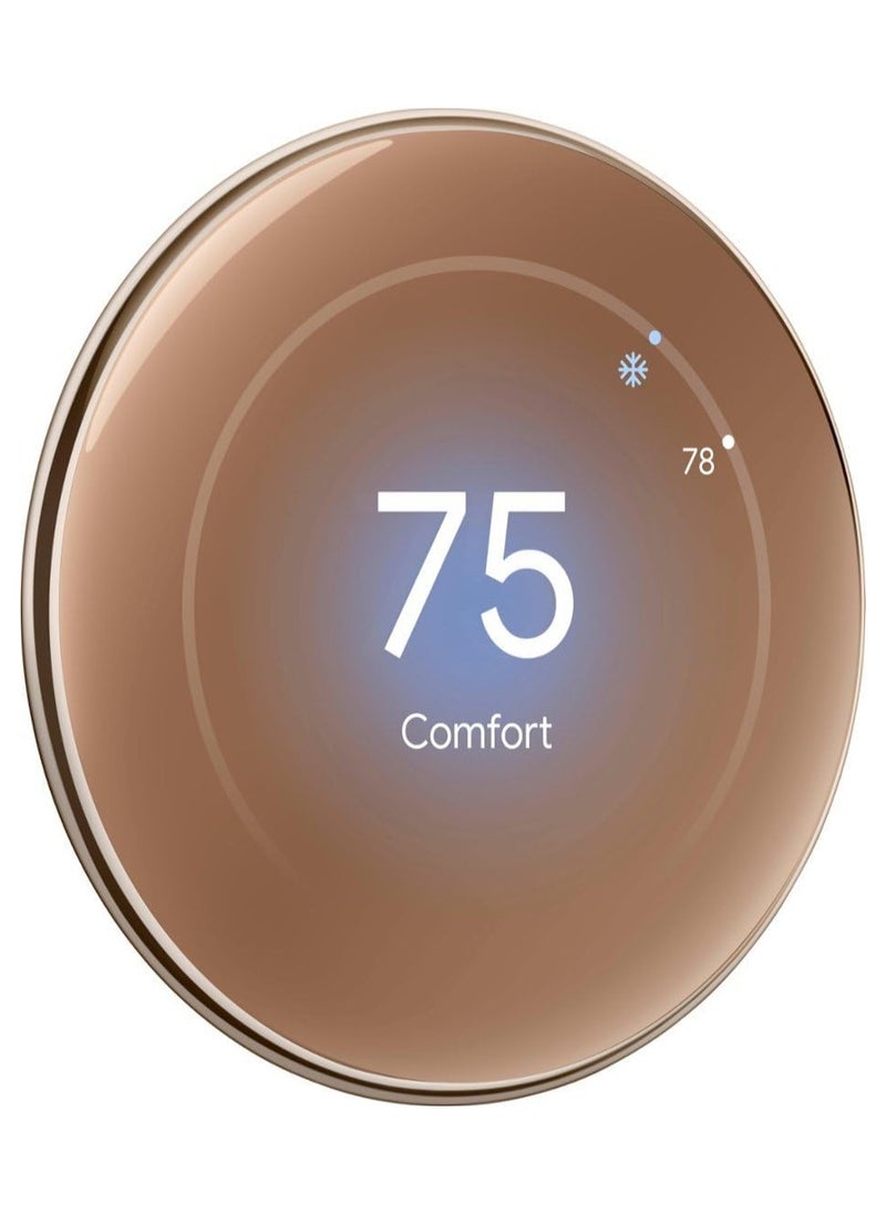 Nest - Google - Nest Learning Thermostat (4th gen) with Nest Temperature Sensor (2nd gen) - Polished Gold - GA05171-US - Image 1