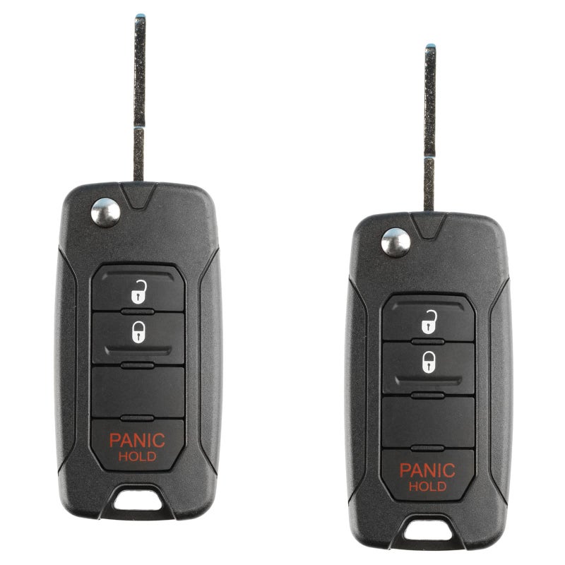 KeylessOption 2x Remote Flip Key Fob Keyless Entry 3btn for Jeep Renegade 48 AES Chip (2ADFTFI5AM433TX) - Image 4