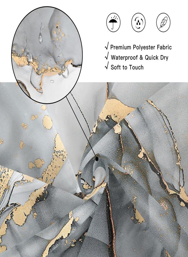 BayNook Extra Wide Marble Shower Curtain 108 x 72, Grey Modern Abstract Shower Curtains for Claw Foot Tub, Luxury 108 inch Long Shower Curtain Set with 18 Pack Plastic C-Hooks - Image 5