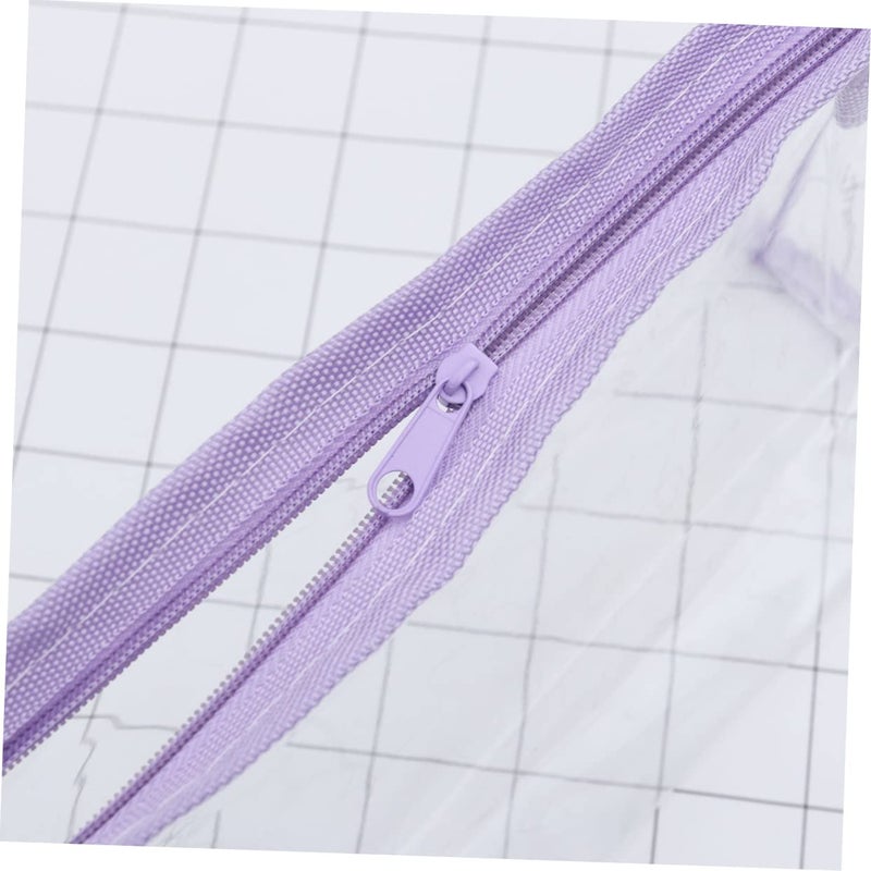 Medium Purple Travel Cosmetic Organizer Bag Portable Toiletries Pouch for Makeup Essentials - Image 4
