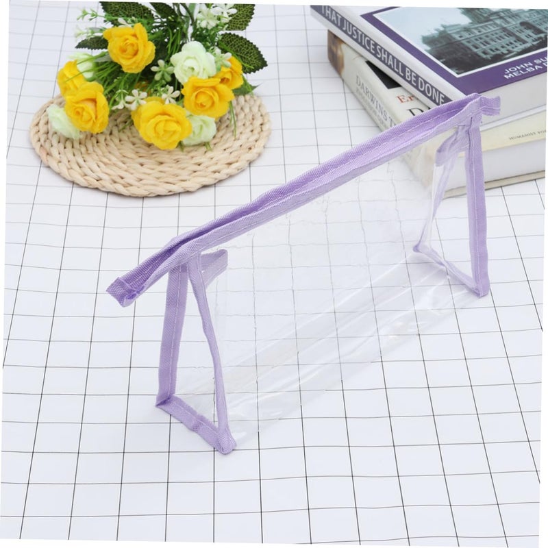 Medium Purple Travel Cosmetic Organizer Bag Portable Toiletries Pouch for Makeup Essentials - Image 5
