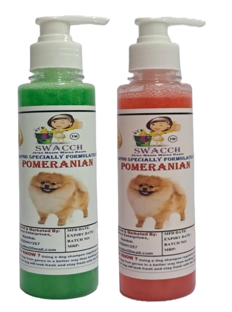 SWACCH Premium Shampoo for Pomeranian (200ML) (Combo Pack of 2) NEEM ALOVERA, Jasmine - Image 1