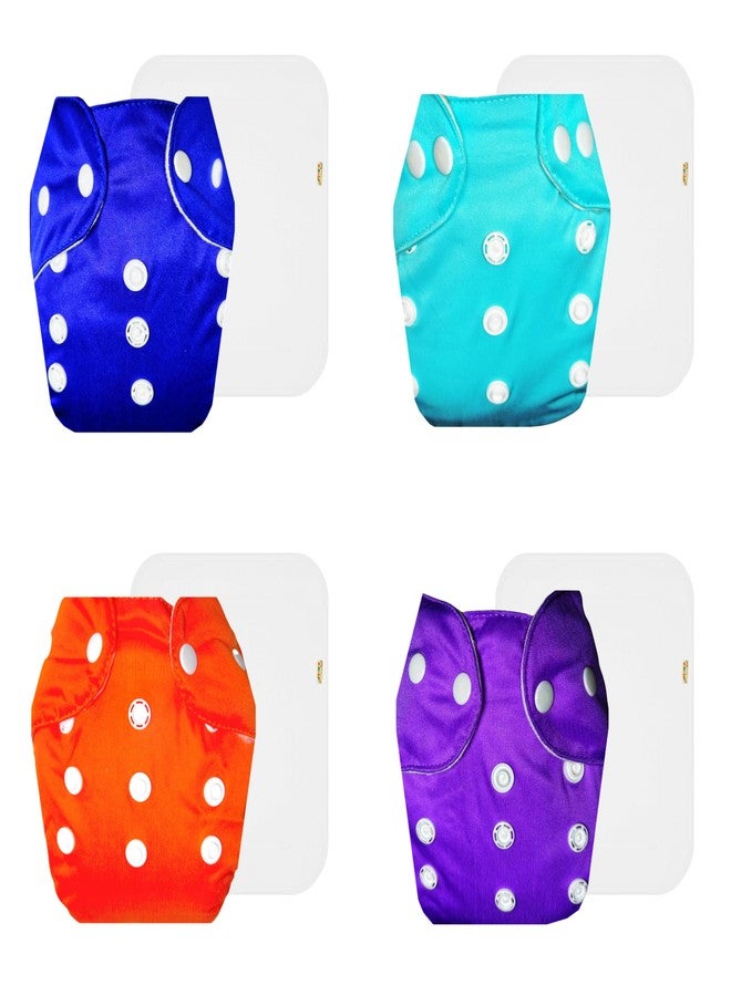 Dumbledo Lite Cloth Diaper with Cotton Insert (Pack of 4) | Snug Fit | Reusable & Washable | Quick Dry | Ideal for Toddlers | 3 Months - 2 Years | Unisex Baby - Image 1