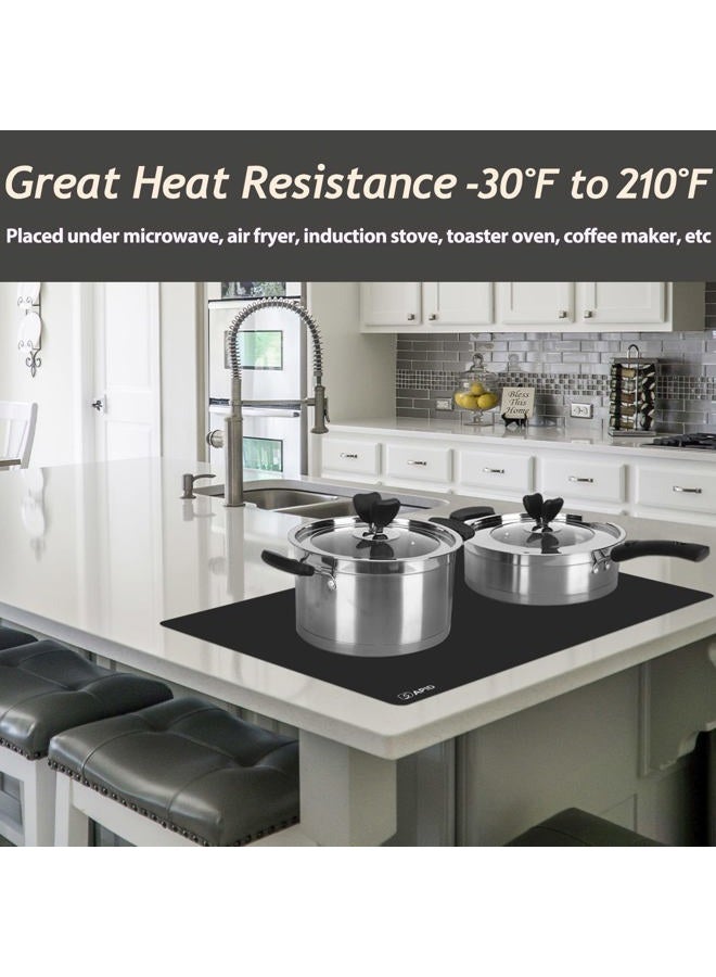 Sapid Extra Large Silicone Mat 36" x 24" Place Mats, Heat Resistant Mat for Kitchen Countertop Protector, Thick Placemats Washable Silicone Mats for Kitchen Counter Mat Dining Table Mat, Black, - Image 4