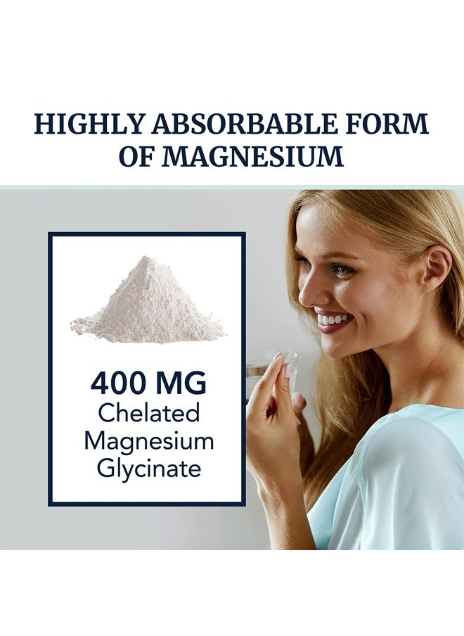 Nobi Nutrition - Magnesium Bisglycinate 400mg Chelated Bisglycinate for Muscle Relaxation, Bones, Heart, Nerve, Sleep And Calm Support for Women & Men, High Absorption Magnesium Supplement Chelate - 120 Capsules - Image 1