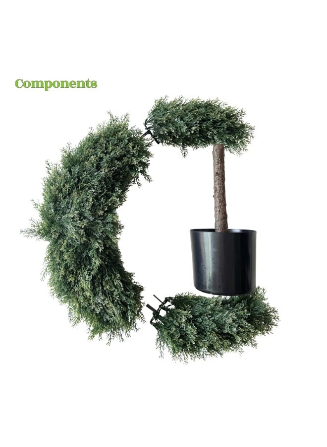 شجرة هلال اصطناعية لتزيين رمضان وعيد الفطر ونبات أخضر صناعي في وعاء للمهرجان الإسلامي وديكور المنزل الداخلي والخارجي والمناسبات - Image 3