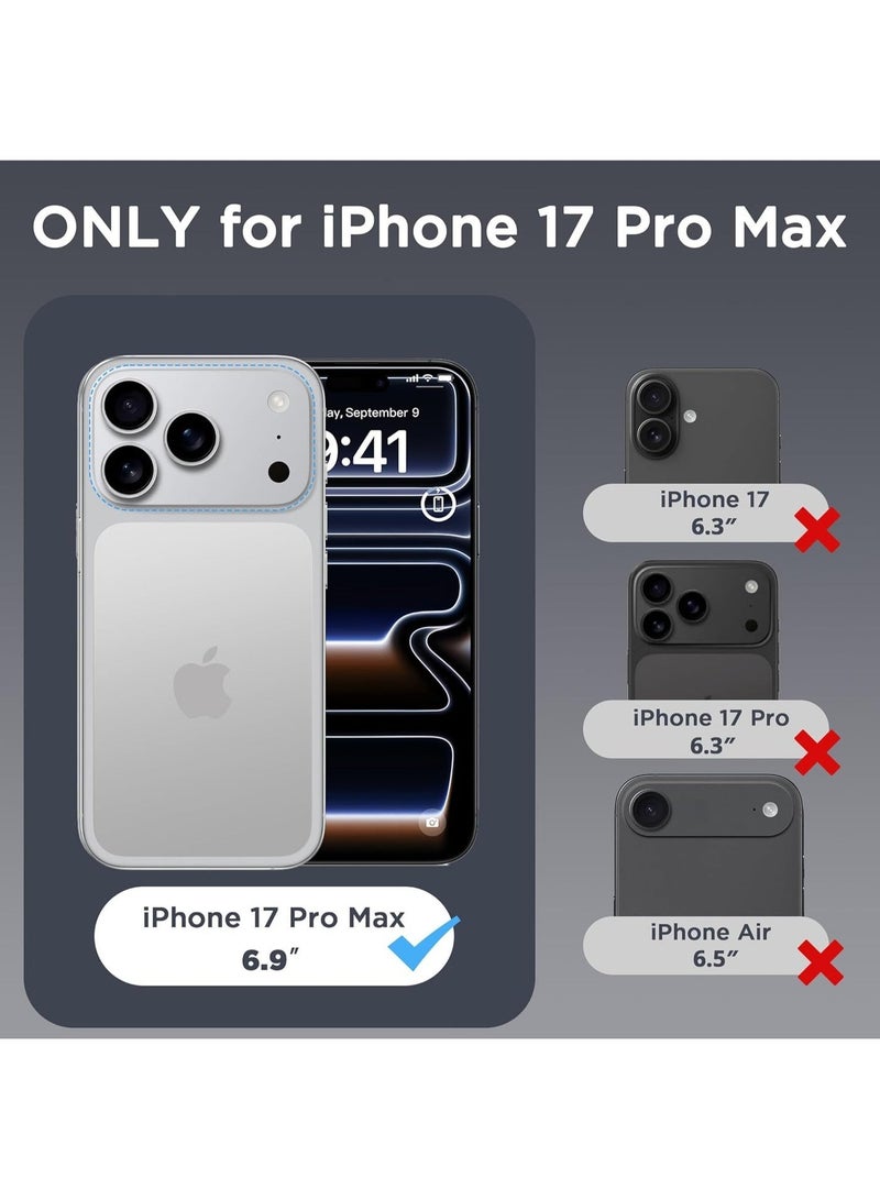 For iPhone 17 Pro Max Case Clear, Compatible with Magsafe, Anti-Yellow, Military-Grade Protection, Shockproof Slim Magnetic Phone Case Cover, Transparent Anti-Scratch Clear Back Magnetic Phone Cover - Image 2