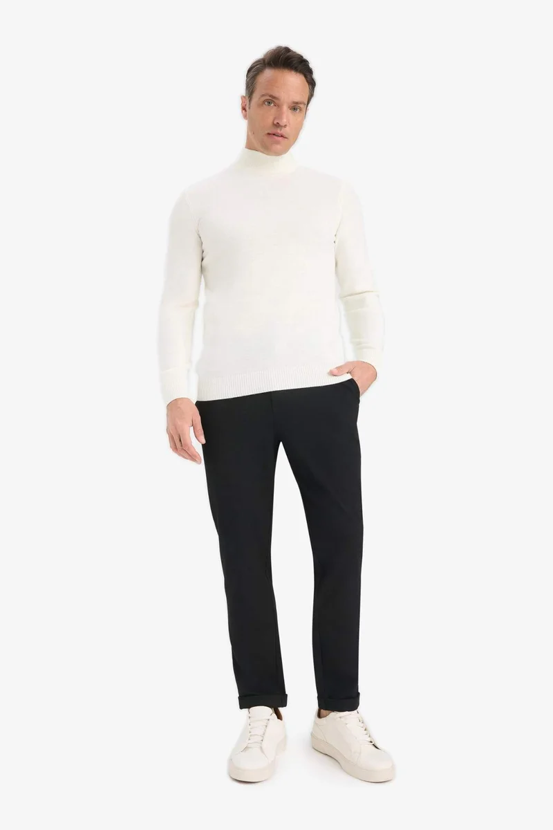 Jogger Fit Stretch Fabric Double Leg Trousers