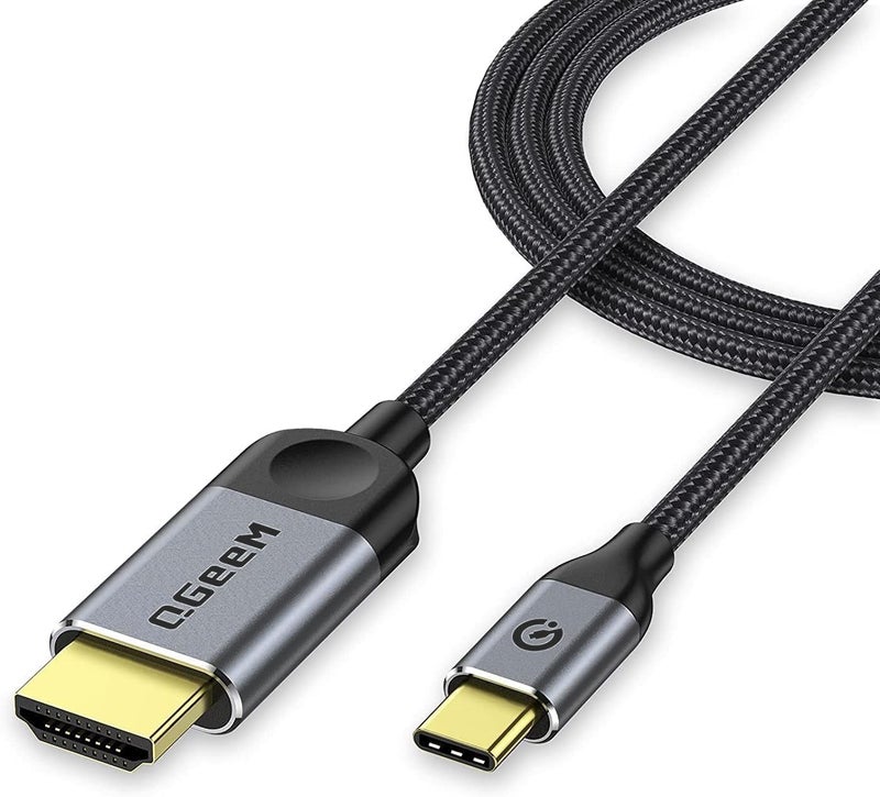 QGeeM USB C to HDMI Cable Adapter 6FT 4K, USB Type C to HDMI Thunderbolt 3/4 Compatible for iPhone 16, Galaxy, MacBook Pro/air, IPad pro, Surface,Dell XPS, HP, Thinkpad, Pixelbook, and More - Image 1