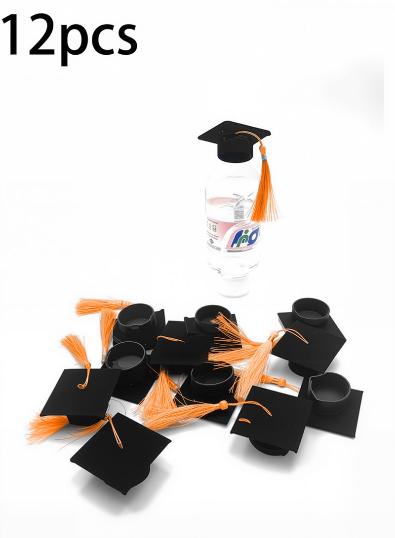 12 قطعة قبعات التخرج - ديكورات حفلات التخرج المصغرة ، دعائم الصور لحفلات التخرج ، قبعات قابلة لإعادة الاستخدام - Image 1