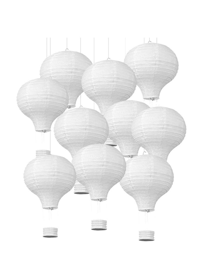 TECPHILE TECPHILE Paper Lantern with LED Light Waterproof Chinese Hanging paper balls for Home Decoration with Iron Frame DIY Paintable Round Air Balloon for Balcony Decoration Party Hotels Office stores  - Image 1