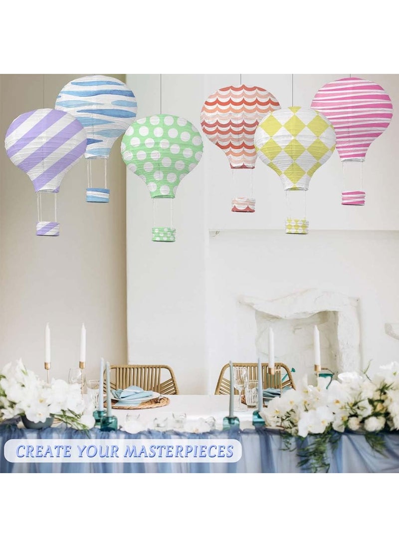 TECPHILE TECPHILE Paper Lantern with LED Light Waterproof Chinese Hanging paper balls for Home Decoration with Iron Frame DIY Paintable Round Air Balloon for Balcony Decoration Party Hotels Office stores  - Image 4