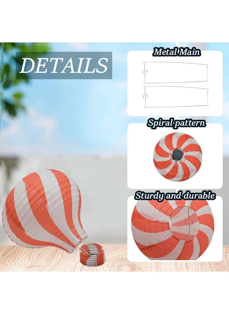 TECPHILE TECPHILE Paper Lantern with LED Light Waterproof Chinese Hanging paper balls for Home Decoration with Iron Frame DIY Paintable Round Air Balloon for Balcony Decoration Party Hotels Office stores  - Image 2