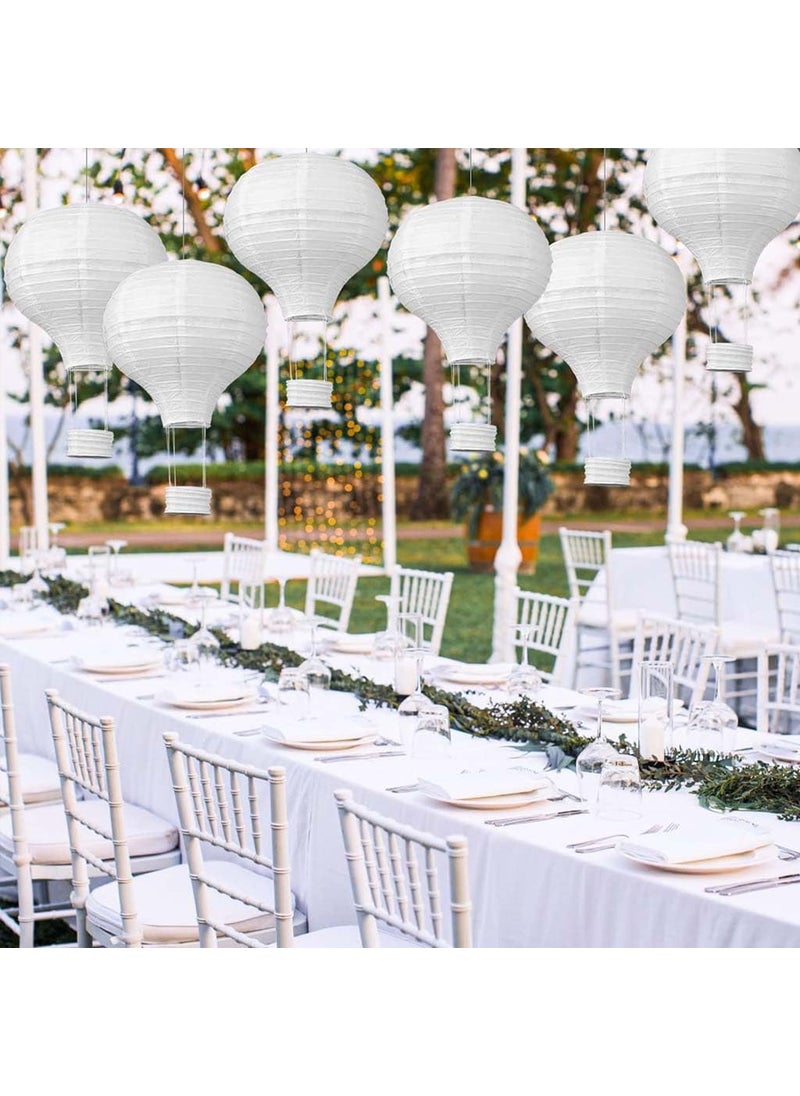 TECPHILE TECPHILE Paper Lantern with LED Light Waterproof Chinese Hanging paper balls for Home Decoration with Iron Frame DIY Paintable Round Air Balloon for Balcony Decoration Party Hotels Office stores  - Image 5