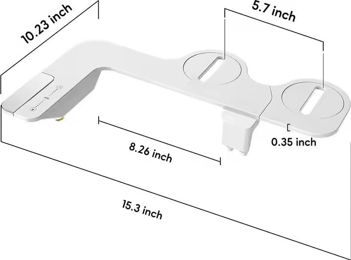 Azelf Bidet Attachment Front Wash Back Wash Fresh Water Sprayer Adjustable Dual Nozzle with Brass Inlet - Image 5