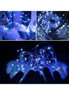 Generic 12-Pack LED Fairy Lights Battery Powered Waterproof Silver Cord (7Ft Blue White) For DIY Wedding Party Bedroom Patio  - Image 5