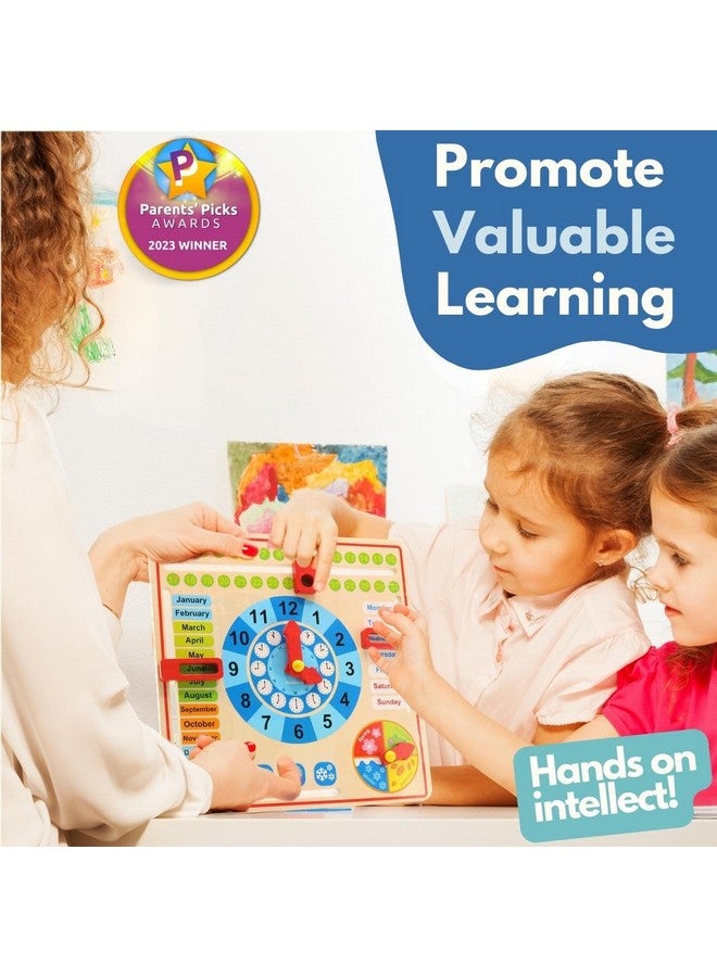 Pidoko Kids Pidoko Kids Montessori Toys for Toddlers 3 Years - 4 Year Old Learning Materials for Preschool - All About Today Board - Wooden Calendar and Learning Clock - Educational Gifts for Boys and Girls - Image 2