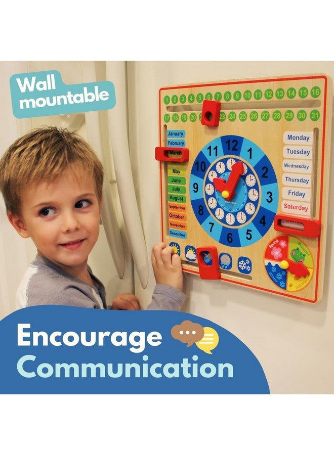 Pidoko Kids Pidoko Kids Montessori Toys for Toddlers 3 Years - 4 Year Old Learning Materials for Preschool - All About Today Board - Wooden Calendar and Learning Clock - Educational Gifts for Boys and Girls - Image 3