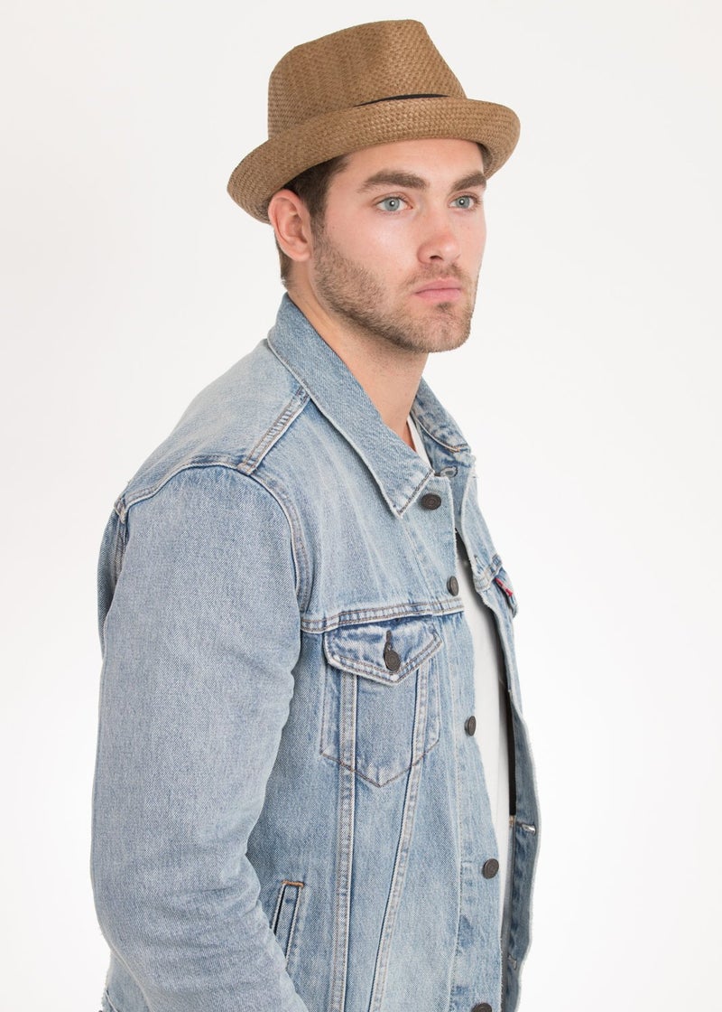 Peter Grimm Men's Standard Depp Natural Straw Fedora, Brown, XX-Large - Image 2