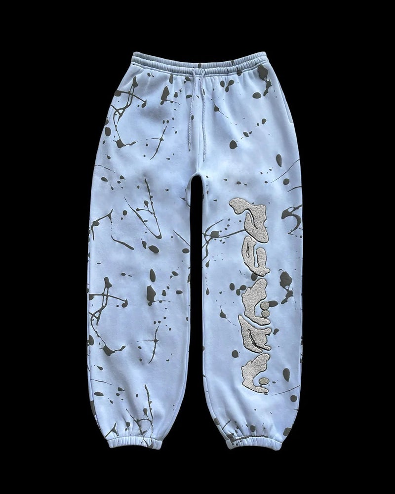2023 Hip Hop Streetwear Hoodie Unisex Letter Print Oversized Sweatshirt Blue pants - Image 1