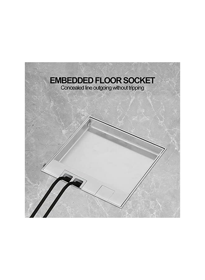 PROMASS promass Embeddable Dual Outlets, AC250V 4000W, Universal Desktop Floor Power Socket Box, Stainless Steel, Waterproof, Easy Installation, Easy Installation for Office, Home, School - Image 3