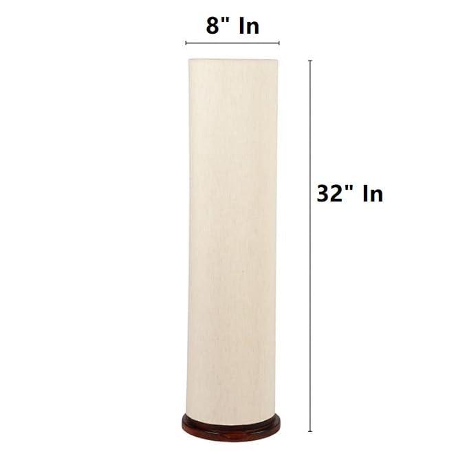 BTR CRAFTS® Wooden Base Cylinder Shape Corner Decorative Floor Lamp, Pack of 1 (Bulb not Included) For Living Room, Bedroom, Corner, Home, Hotel, Office,Incandescent - Image 4