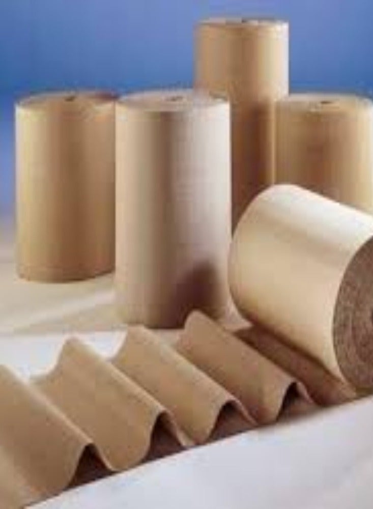 KNP Brown Corrugated Paper Roll 30 meter Brown corrugated paper rolls are typically used for packaging and protection of items during shipping and storage. - Image 3