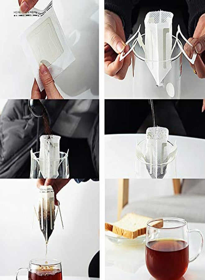 Boolavard 100Pcs Portable Coffee Filter Paper Hanging Ear Drip Coffee Bag - Single Serve Disposable Drip Coffee Filter - Perfect for Travel, Camping, Home, Office - Image 4