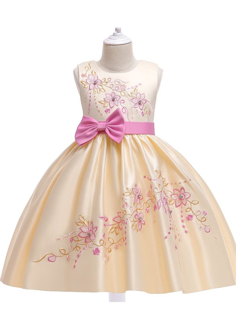Stylish Fairy Flower Dress Pink/Beige - Image 1