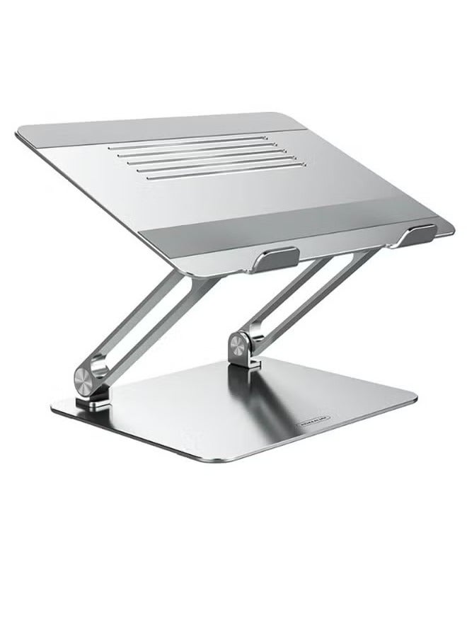 ELTRAZONE Adjustable Laptop Stand Silver | Ergonomic Laptop Riser for Desk, Portable & Sturdy, Height Adjustable for Comfortable Viewing, Compatible with All Laptops, Foldable Design for Easy Storage - Image 1
