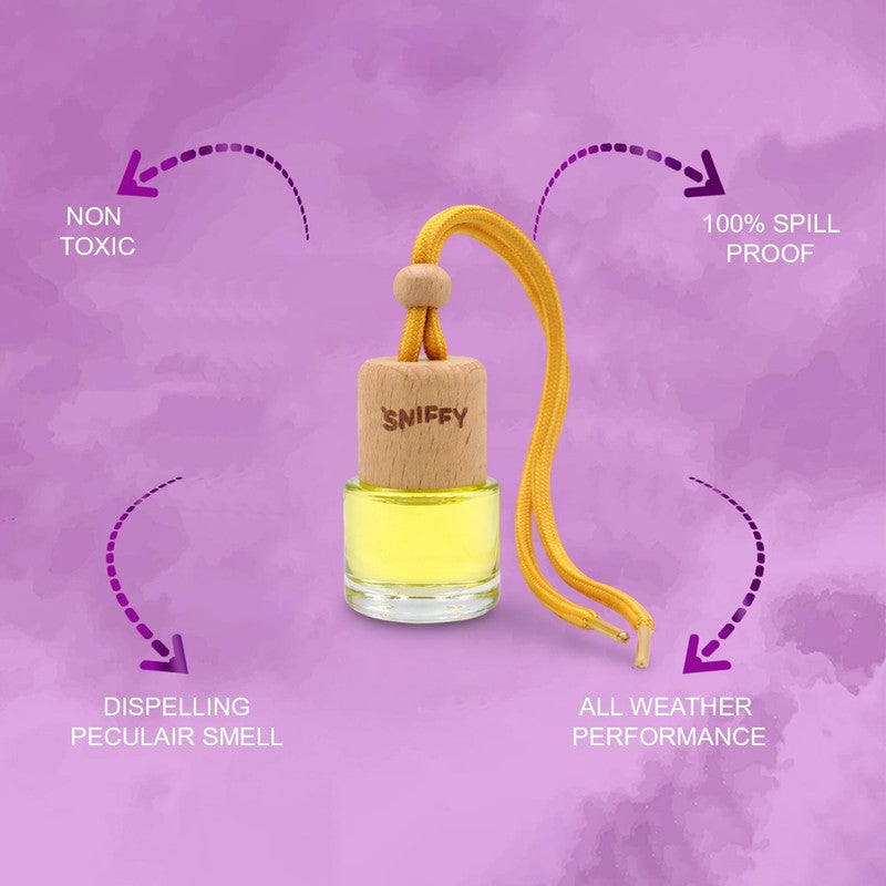 Sniffy Car Hanging Air Freshener Cool Ice Fragrance, Wooden Cap Glass Bottle Perfume Diffuser, Long Lasting Car Air Freshener, Non Toxic Alcohol Free Oil, Spill Proof All Weather, Rear View Mirror Hanging, Home Office Room Deodorizer - Image 5