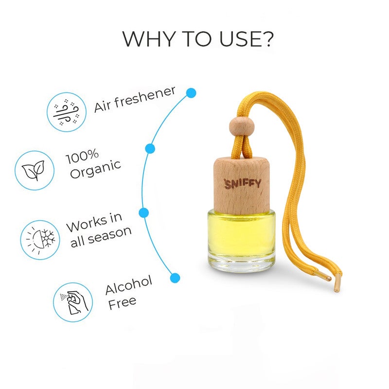 Sniffy Car Hanging Air Freshener Cool Ice Fragrance, Wooden Cap Glass Bottle Perfume Diffuser, Long Lasting Car Air Freshener, Non Toxic Alcohol Free Oil, Spill Proof All Weather, Rear View Mirror Hanging, Home Office Room Deodorizer - Image 4