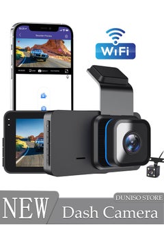 DUNISO Dash Cam Front Rear, Dash Cam 2K 1296P WiFi Car Camera with IPS Screen, Built-in Wi-Fi GPS, Night Vision, 170°Wide Angle, WDR, 24 Hours Parking Monitor, Loop Recording  - Image 1