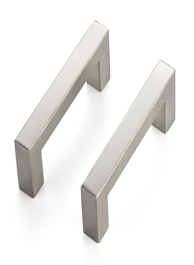 JOY DECOR 8 Pack Cabinet Handles,3 Inch Brushed Nickel Cabinet Pulls,Kitchen Cabinet Handles Square Drawer Pulls Stainless Steel Drawer Hardware Handles, 76mm Hole Centers - Image 1