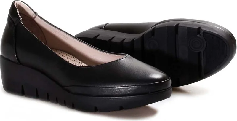 Fast Step Genuine Leather Black Women's Casual Shoes 889za5309