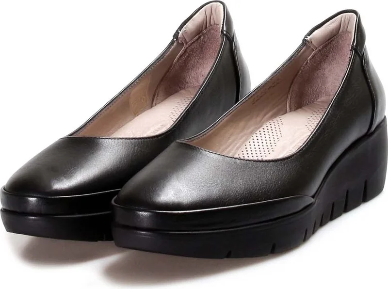 Fast Step Genuine Leather Black Women's Casual Shoes 889za5309