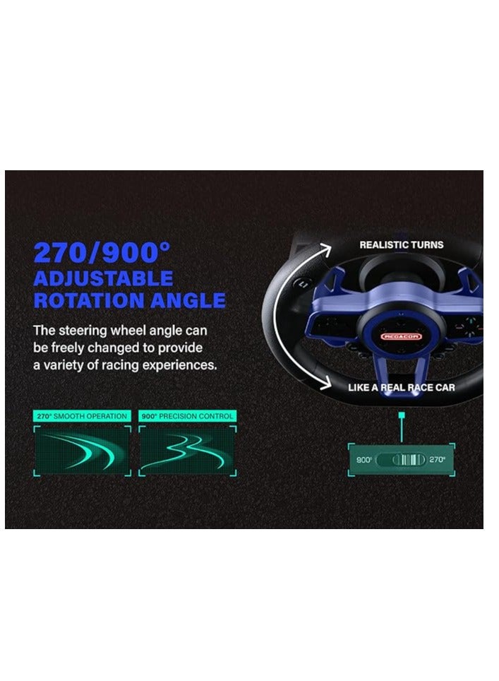 MEGA MAX Megacom Mega Max Wheel M111 Racing Wheel set with Clutch Pedals, H-Shifter for PlayStation 5 (PS5 - Image 5