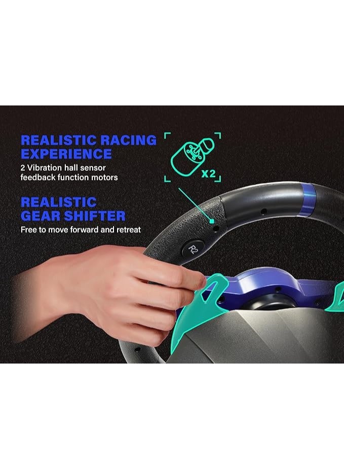 MEGA MAX Megacom Mega Max Wheel M111 Racing Wheel set with Clutch Pedals, H-Shifter for PlayStation 5 (PS5 - Image 2