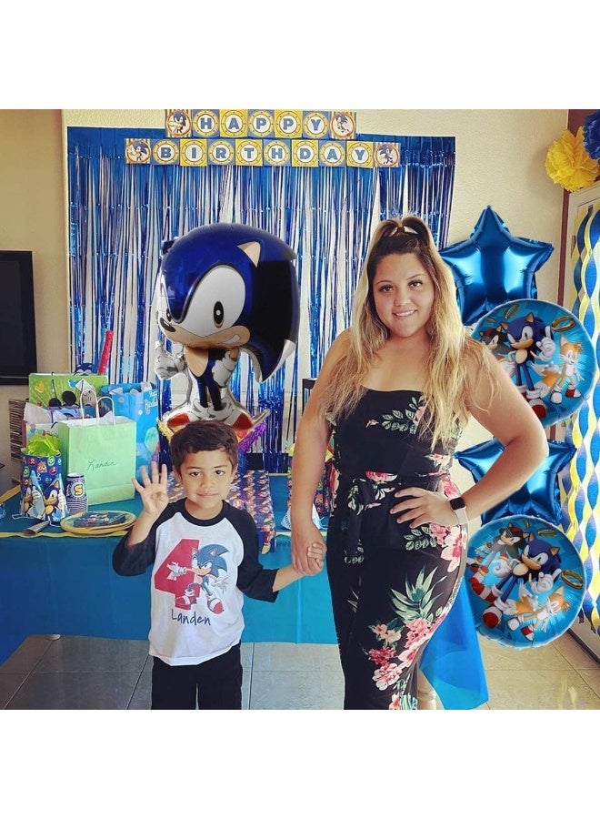 تزيين عيد ميلاد سوني للأولاد – 5 بالونات فويل، ديكورات حفلة عيد ميلاد، إكسسوارات ولوازم الحفلات - Image 2