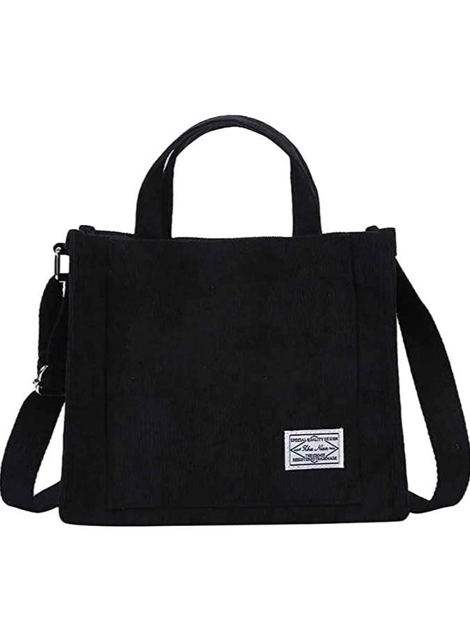 Tote Bags for Women, Small Satchel Bags Square Tote Bags Corduroy Handbags Large Capacity Handbags for Work and School Travel, Simple Shoulder Messenger Bag, Fashion Personality All-match Handbags