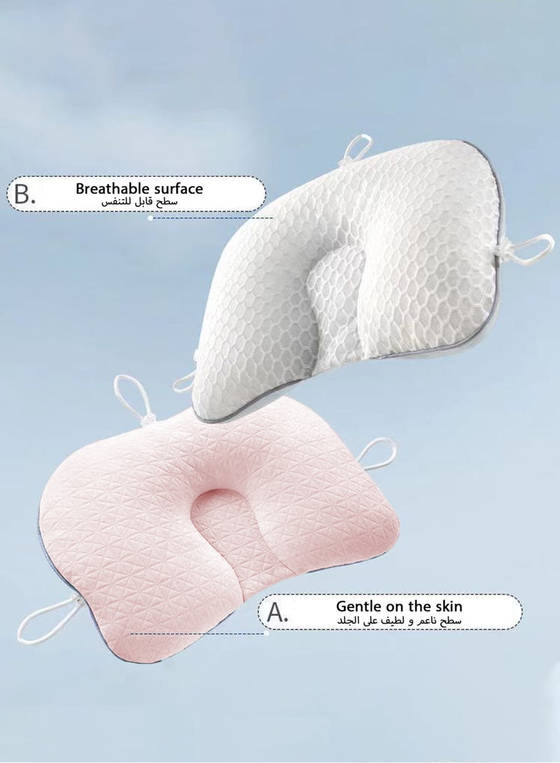 Jourvent Newborn Baby Pillow 0-12 Months Head Protection Support Prevents Flat Head Nursery Head Shaping Pillow for Infant Daily Use - Image 4