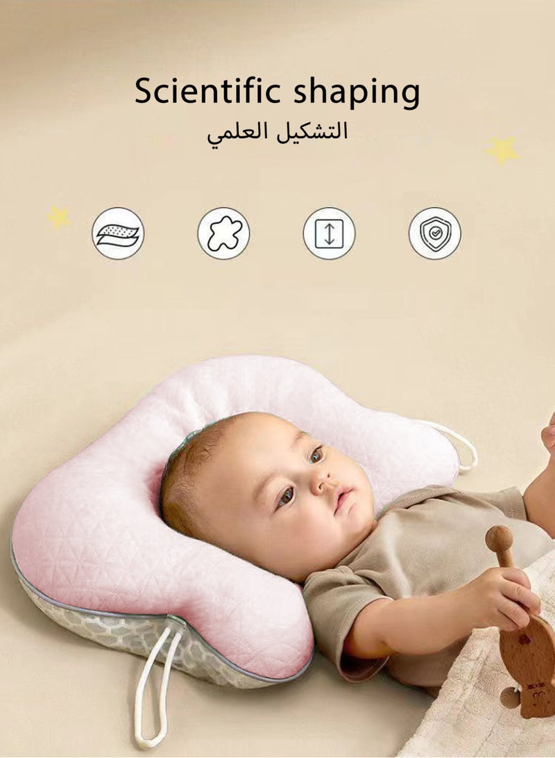 Jourvent Newborn Baby Pillow 0-12 Months Head Protection Support Prevents Flat Head Nursery Head Shaping Pillow for Infant Daily Use - Image 2