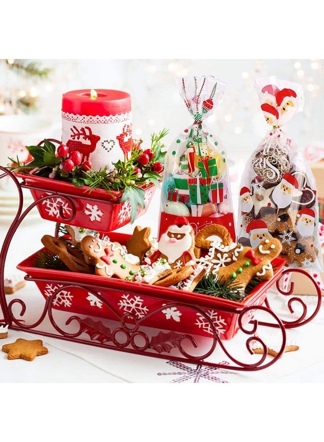 LOKIPA 200 Pcs Christmas Cellophane Treat Bags, Xmas Clear Cello Gift Bags Candy Goodies Bags with Twist Ties for Christmas Party Supplies - Image 5