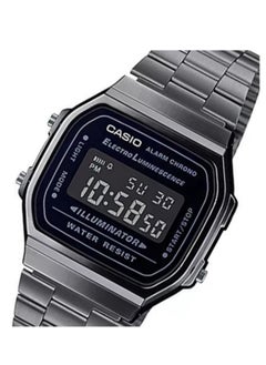 CASIO Stainless Steel Digital Unisex Wrist Watch A-168WGG-1BDF - 33 mm - Black  - Image 2