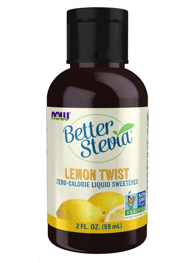 now Foods, Better Stevia Liquid, Lemon Twist, Zero-Calorie Liquid Sweetener, Low Glycemic Impact, Certified Non-GMO, 2-Ounce - Image 1